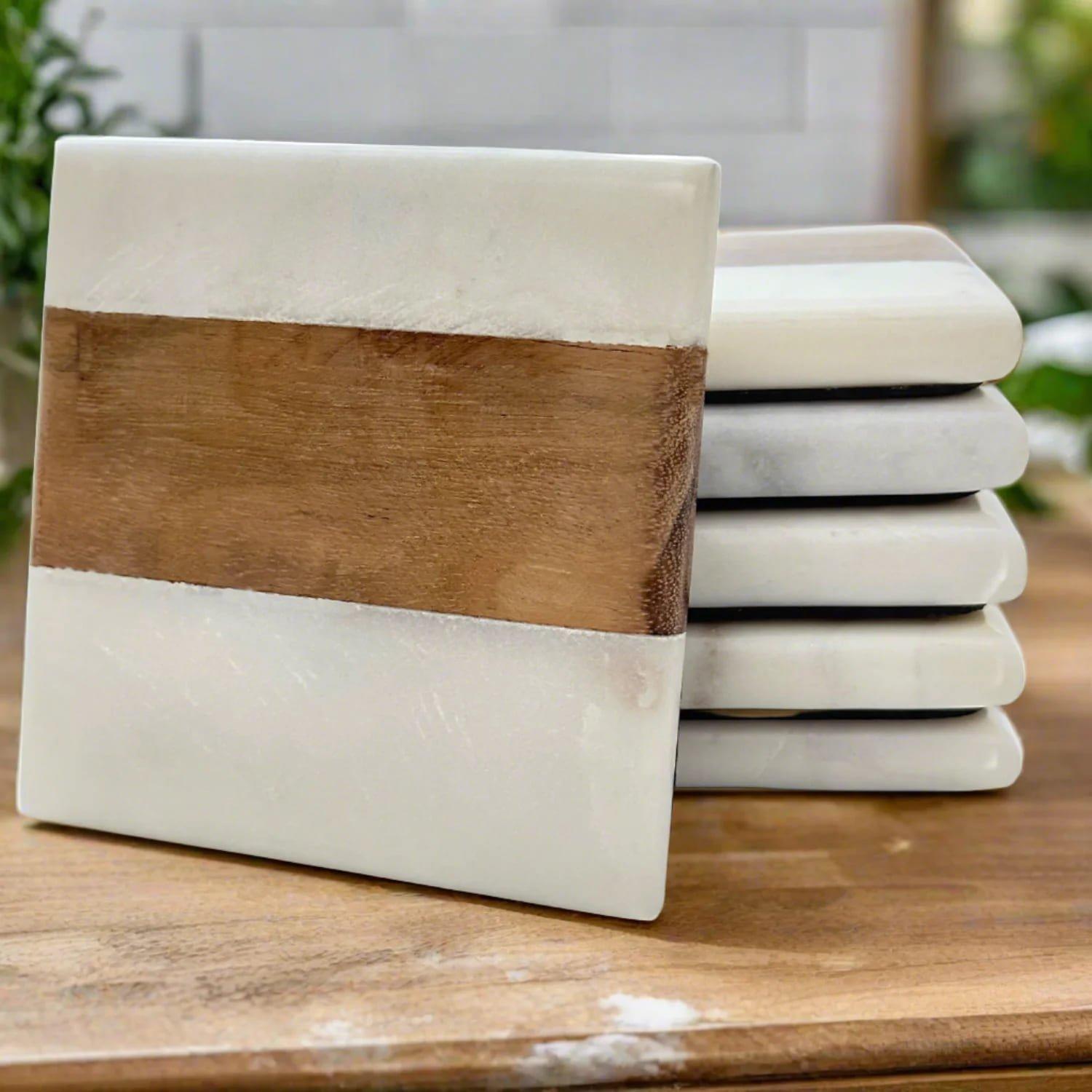 Shop Elegant Marble Coasters at Perilla Home – Add Luxury to Every Sip