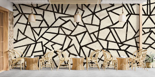 Unique Geometric Pattern Wall Mural – Artistic Home Makeover