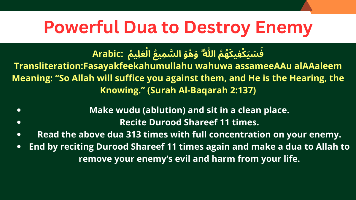 Dua to Destroy Enemy