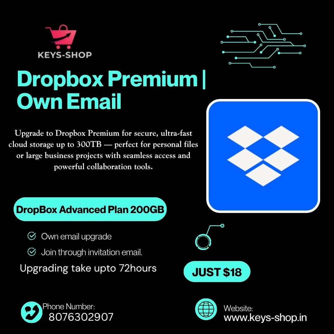 Dropbox Premium | Own Email – Secure Lifetime Cloud Storage for Professionals